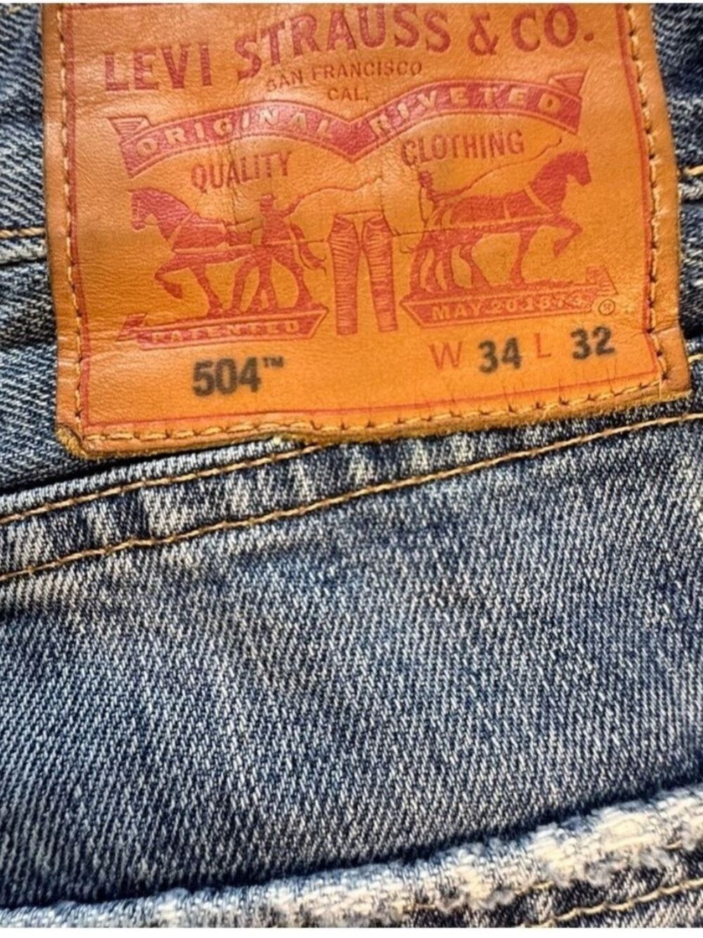 Levi's 504 Men's Straight Blue Jeans size 34